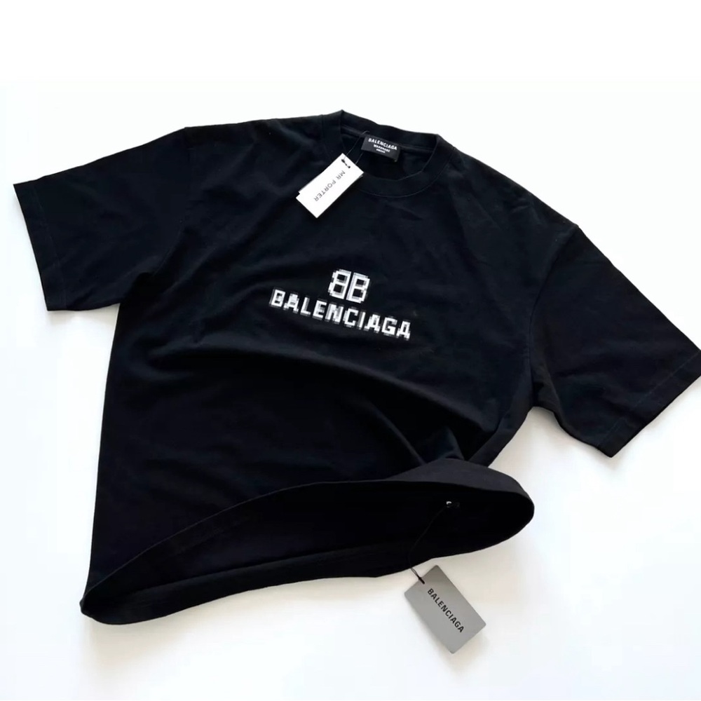 Balenciaga BB Pixel Logo Tee